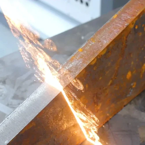 Laser rust removal effect demonstration