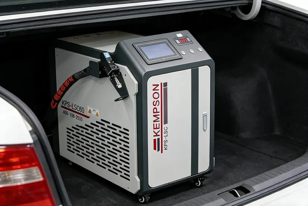 Portable Fiber Laser Welding Machine in a Car
