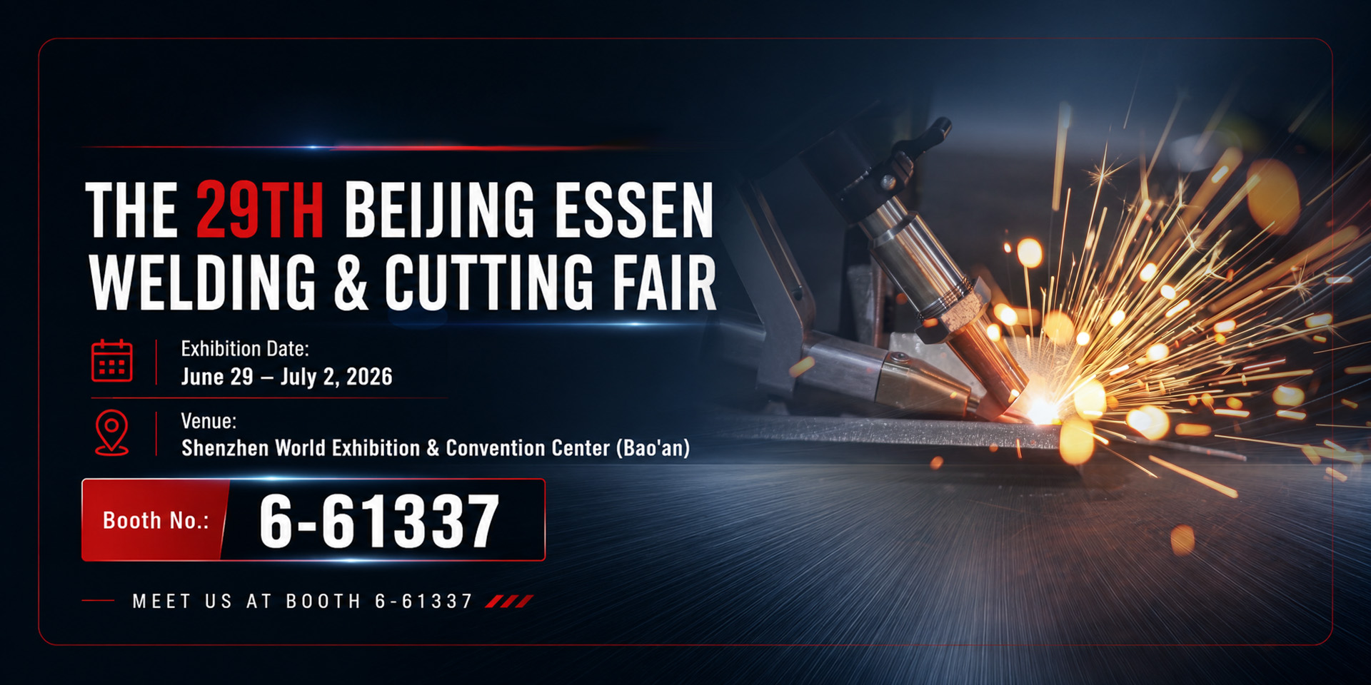 Kempson Laser will exhibit at the 29th Beijing Essen Welding & Cutting Fair 2026, booth 6-61337 in Shenzhen, China.